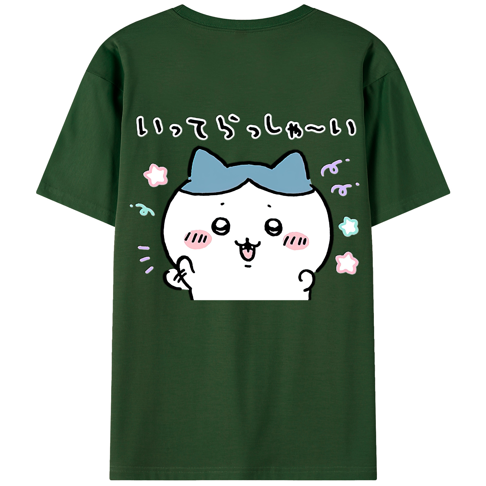 （画像用） ちいかわ ハチワレ Chii-kawa hachiware 綿100％半袖Tシャツ（背面プリント）
